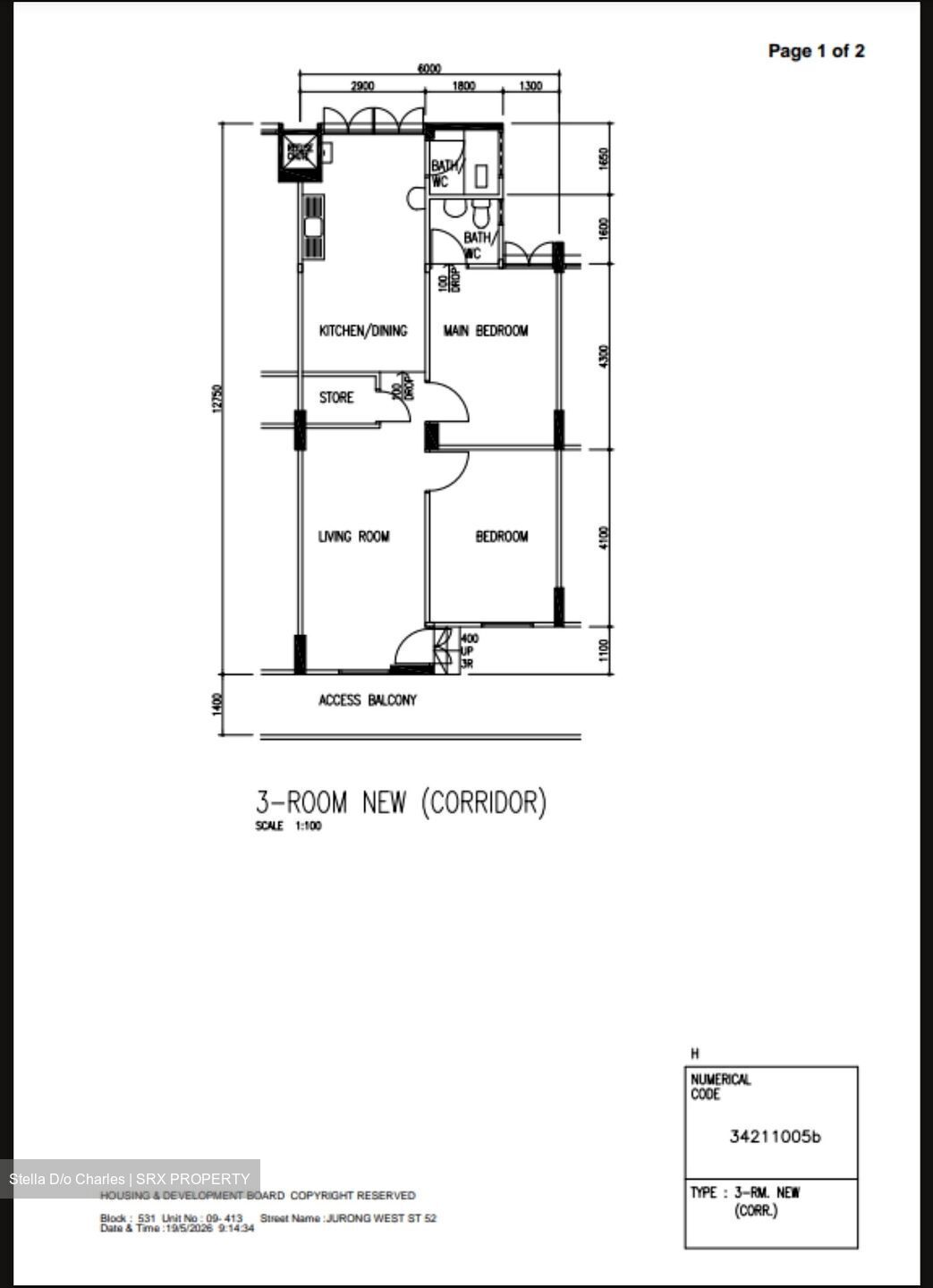 Blk 531 Jurong West Street 52 (Jurong West), HDB 3 Rooms #558068951